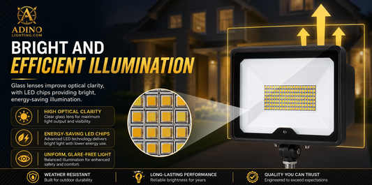55W LED Flood Light with Photocell Dusk-to-Dawn Sensor | 3CCT Selectable 3000K/4000K/5000K | IP65 Waterproof Knuckle Mount Security Light