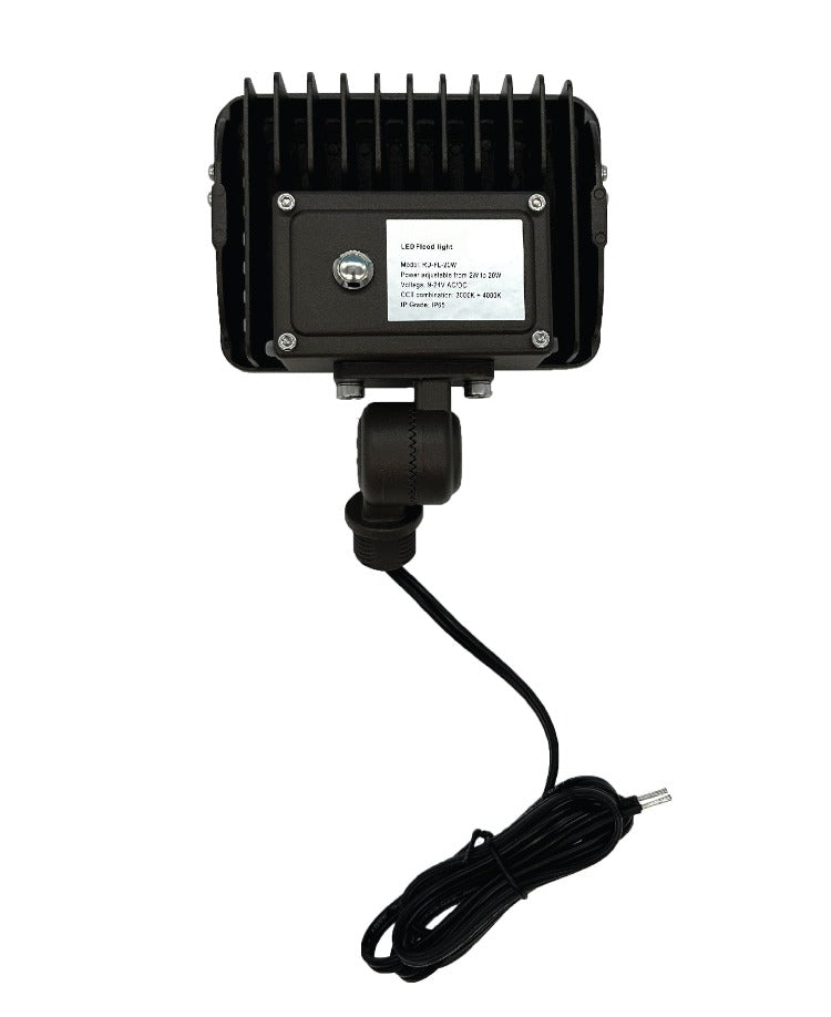 Outdoor LED Flood Light – adjustable brightness from 2W to 20W, color from 3000K-4000K and and 9V – 24V power