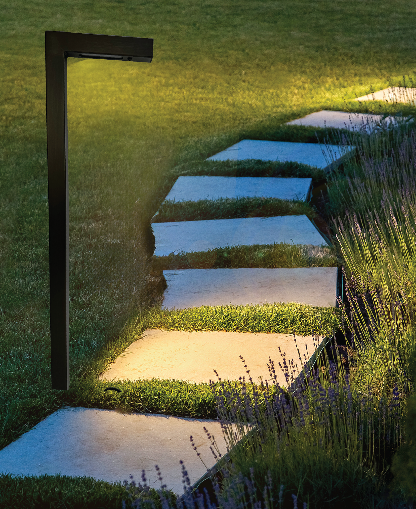 Modern L-Shaped LED Pathlight Solid Brass Low Voltage Landscape