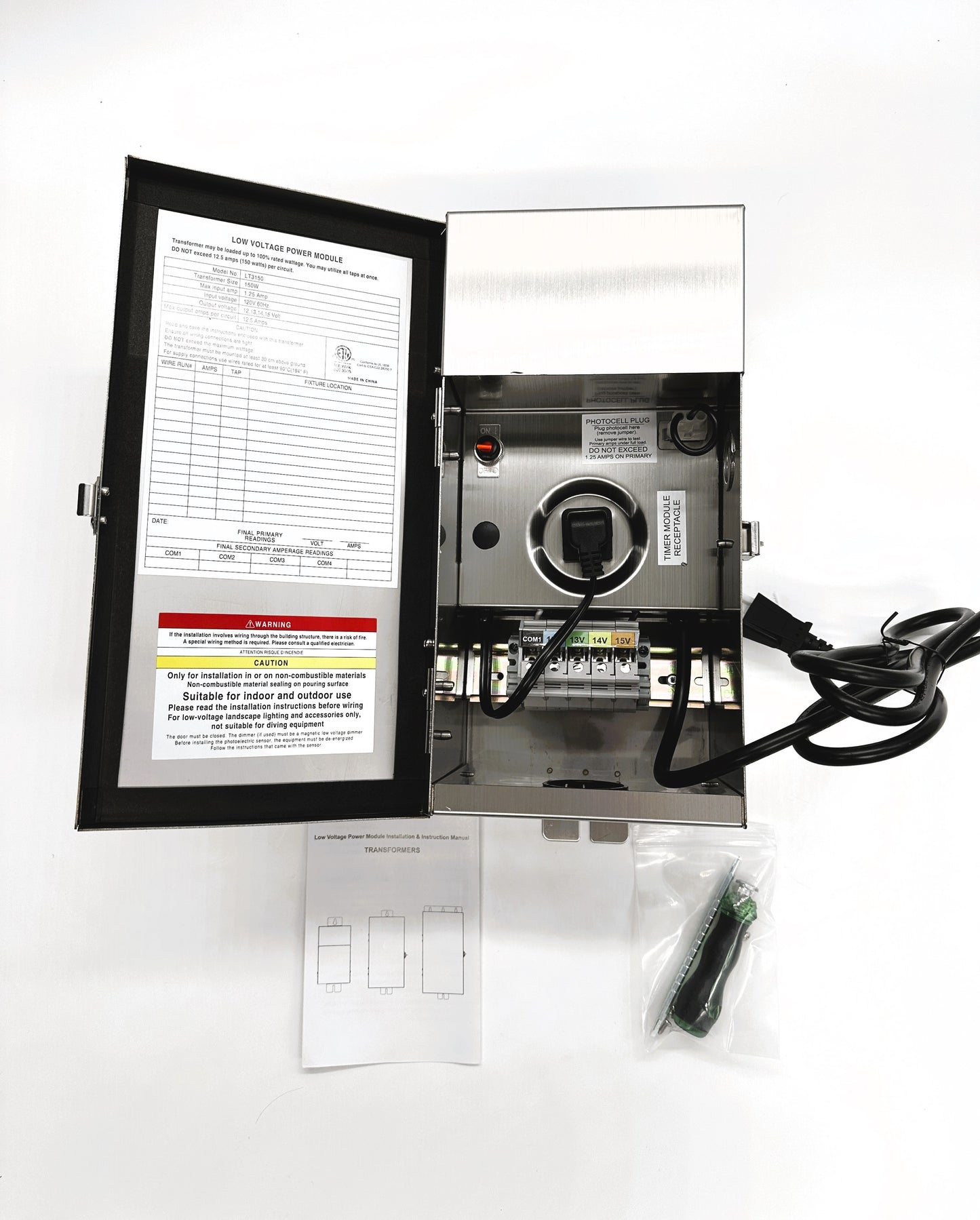 GLE 150W Stainless Steel low voltage transformer for landscape lighting