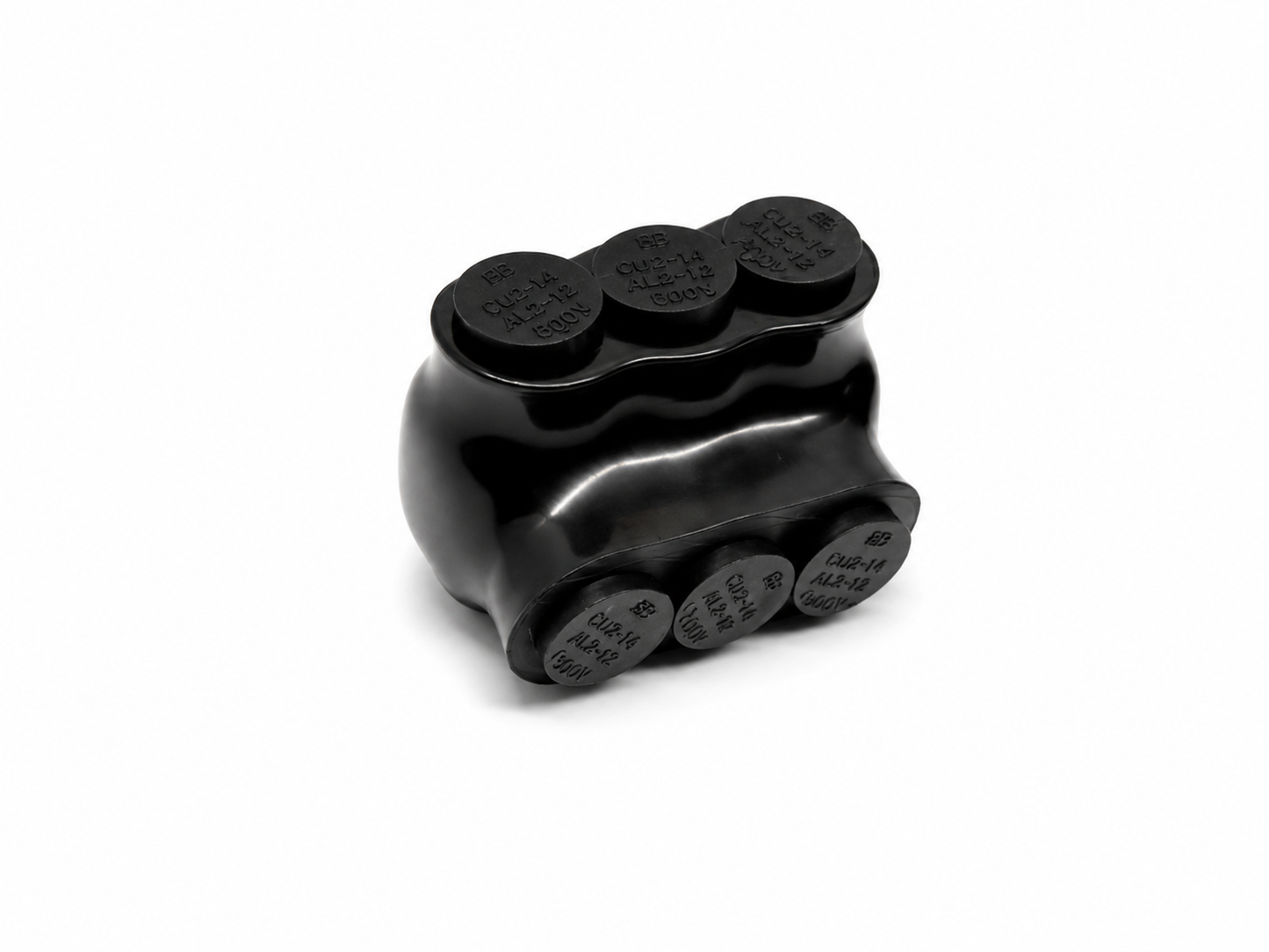 Polaris Black Insulated Multi-Tap Inline Splice Connector with Slotted Allen Hex - 2 Port Single Sided Entry for 2AWG - 14AWG