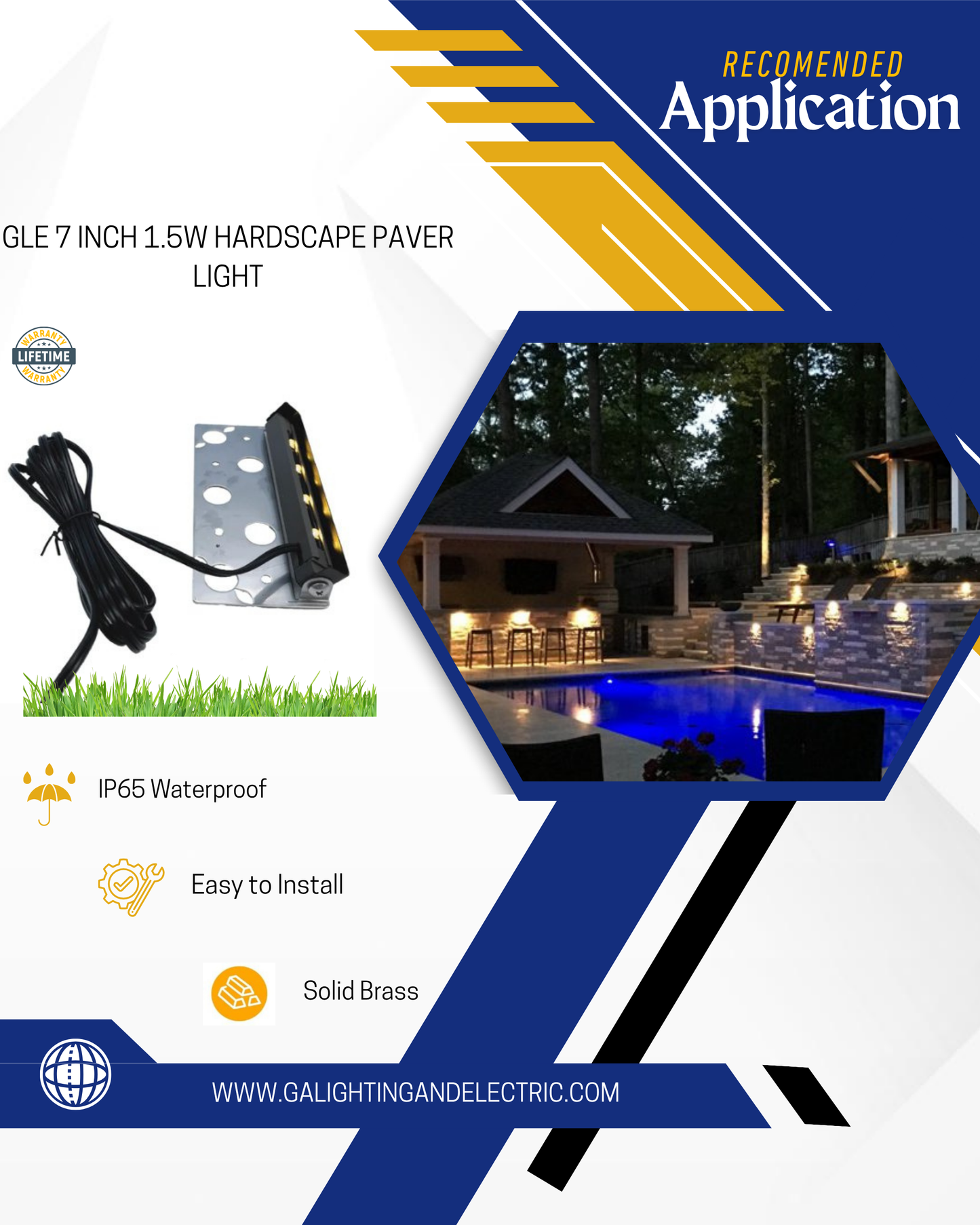 7 Inch 1.5W Hardscape Paver Light