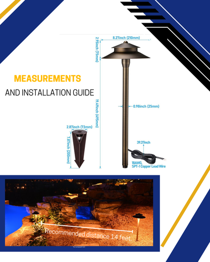 Two Tier Brass Pagoda Low Voltage Path Light