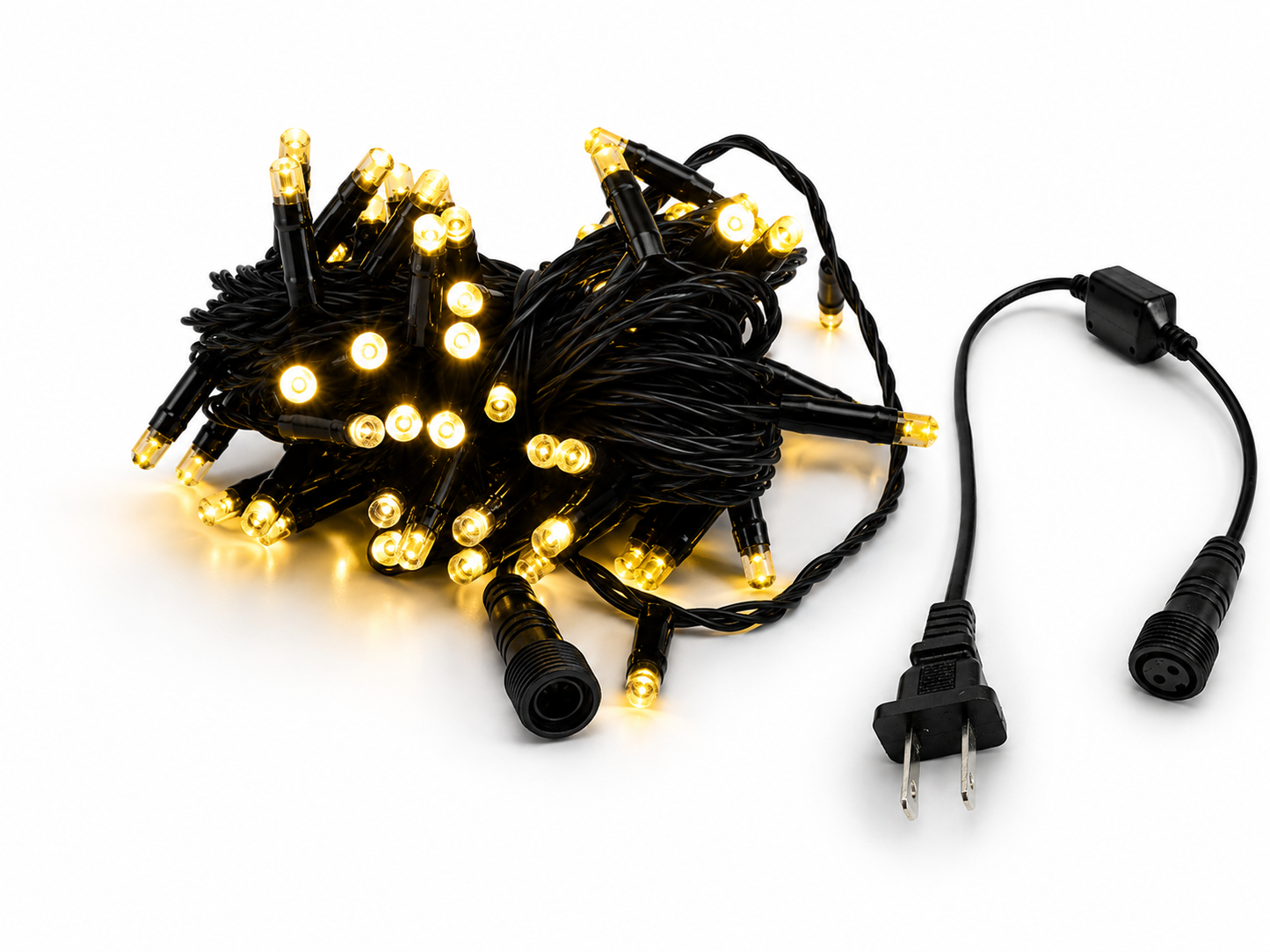 100 Warm White Wide-Angle LED Mini Lights – Coaxial Watertight Connection