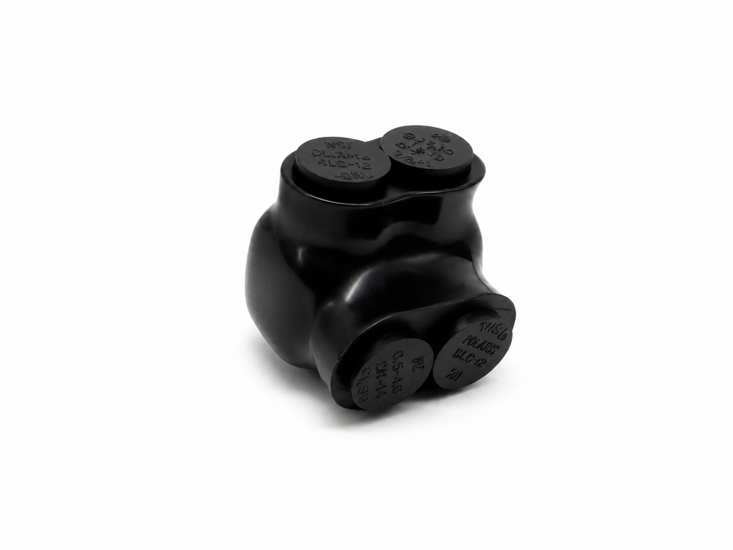 Polaris Black Insulated Multi-Tap Inline Splice Connector with Slotted Allen Hex - 2 Port Single Sided Entry for 2AWG - 14AWG