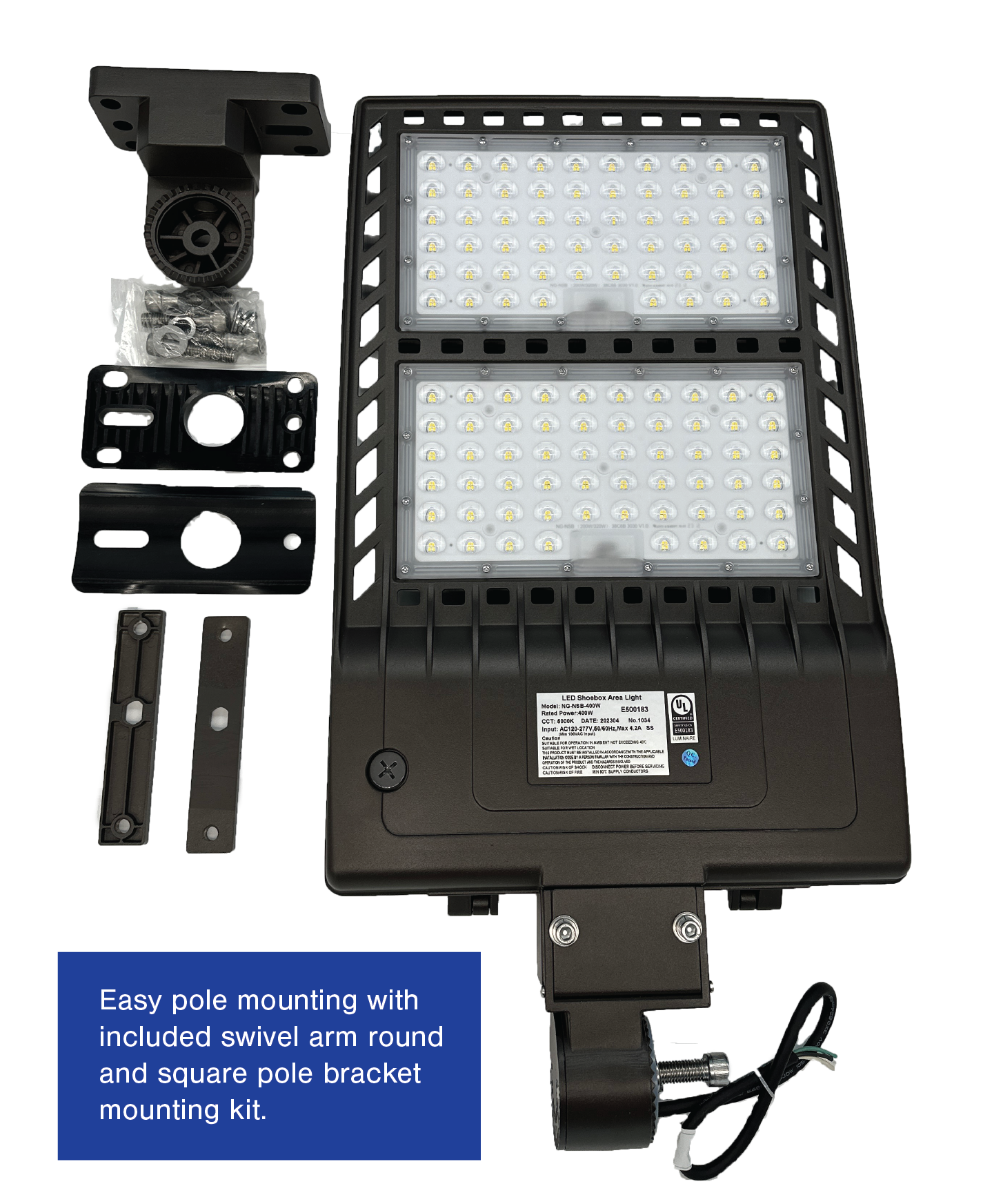 400W LED Shoebox Parking Lot Area Light