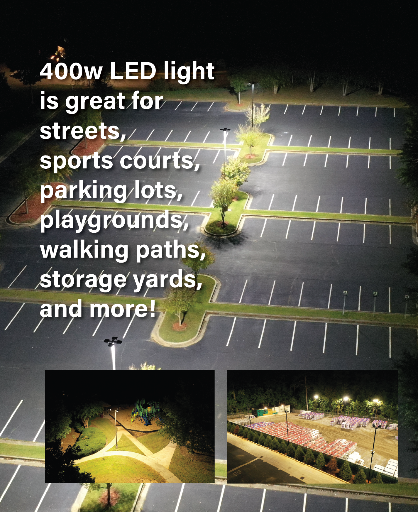 400W LED Shoebox Parking Lot Area Light