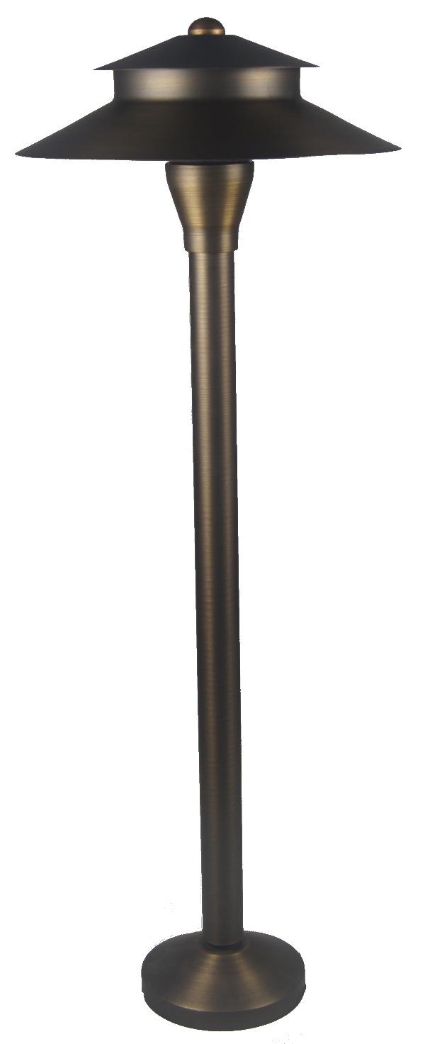 Brass outdoor low voltage landscape path light