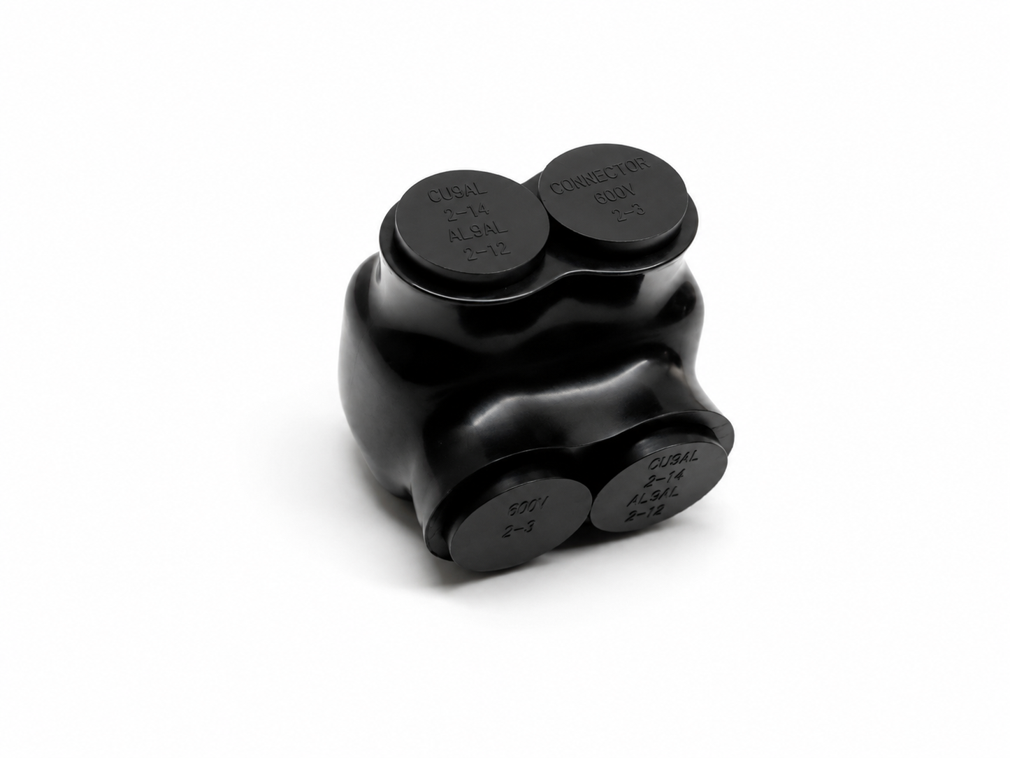 Polaris Black Insulated Multi-Tap Inline Splice Connector with Slotted Allen Hex - 2 Port Single Sided Entry for 2AWG - 14AWG