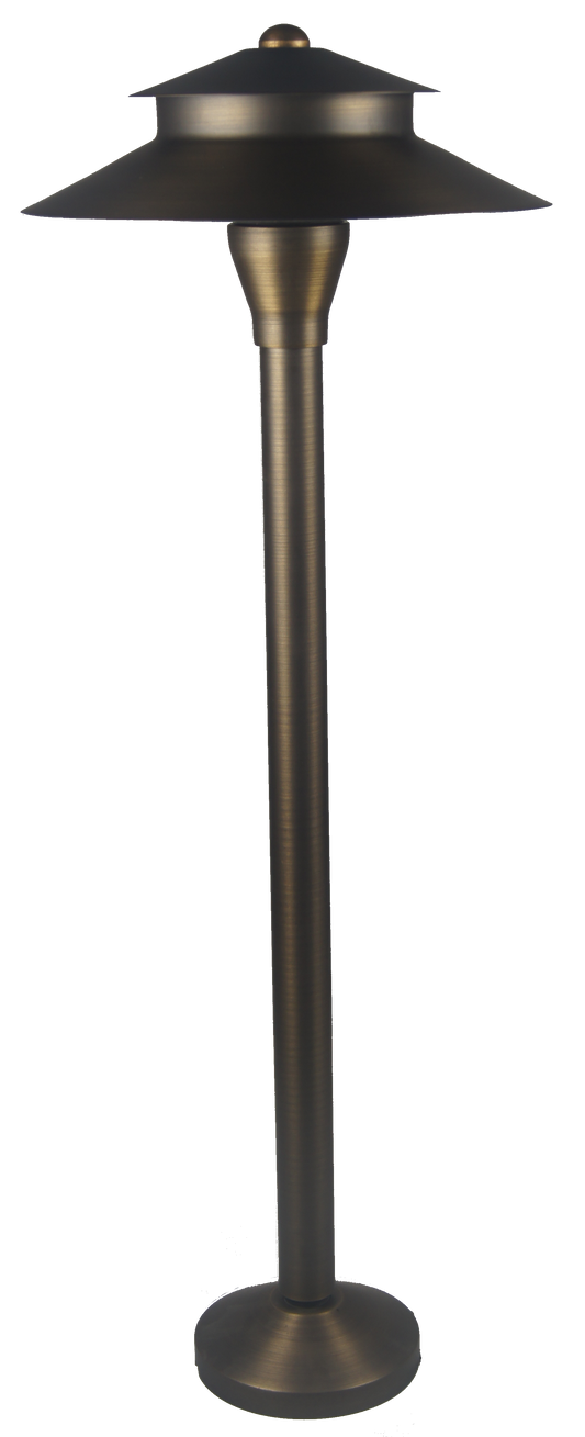 Two Tier Brass Pagoda Low Voltage Path Light